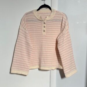 Striped Cream and Pink Sweater